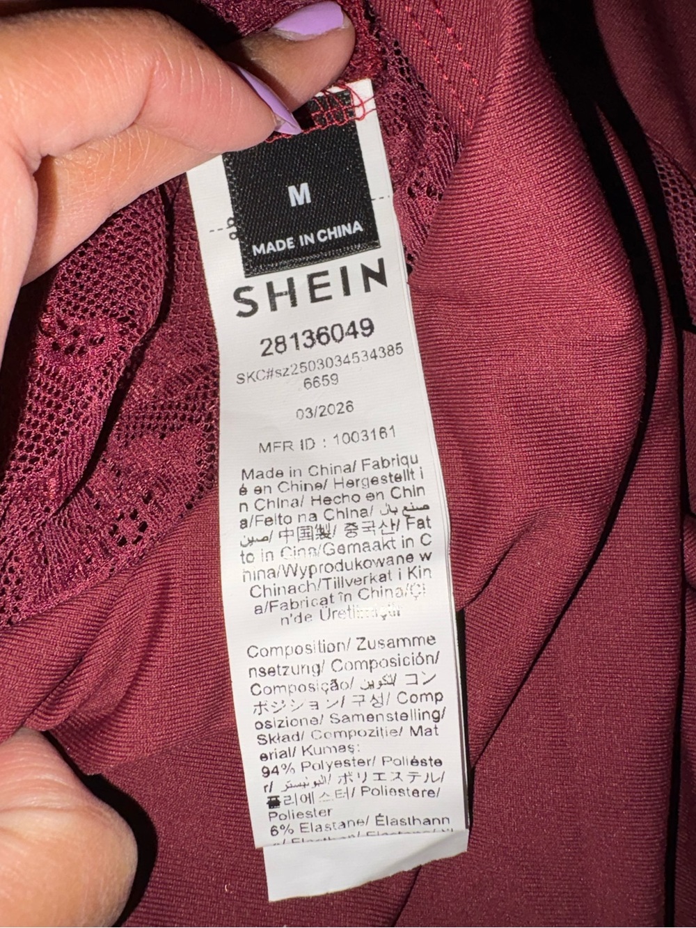 SHEIN Red Lace Detailed Bodysuit - Picture 15 of 15